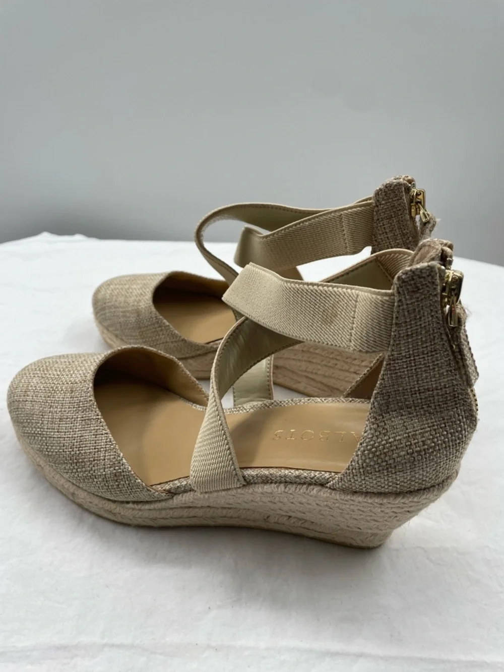 Talbots Lyndsay D’orsay Espadrille Wedges - Linen. 7.5. From Local Talbots!